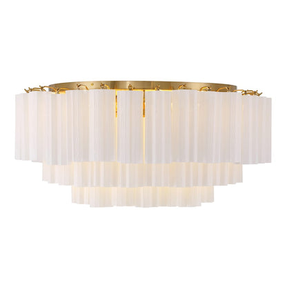 Crystorama Lighting Group Addis 16 Light 32" Wide Flush Mount Drum Ceiling Fixture with Frosted Tronchi Glass Shade