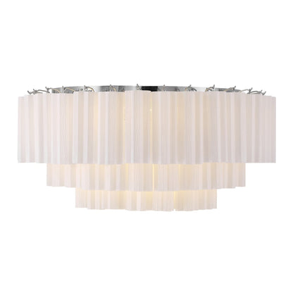 Crystorama Lighting Group Addis 16 Light 32" Wide Flush Mount Drum Ceiling Fixture with Frosted Tronchi Glass Shade