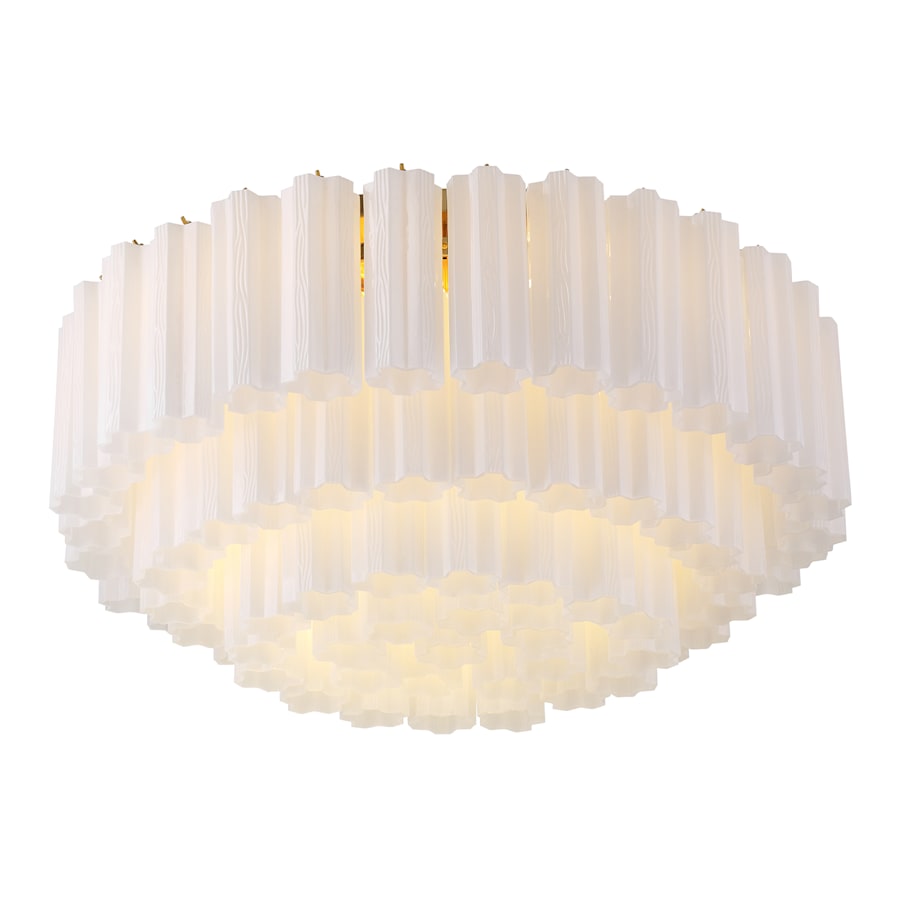 Crystorama Lighting Group Addis 16 Light 32" Wide Flush Mount Drum Ceiling Fixture with Frosted Tronchi Glass Shade
