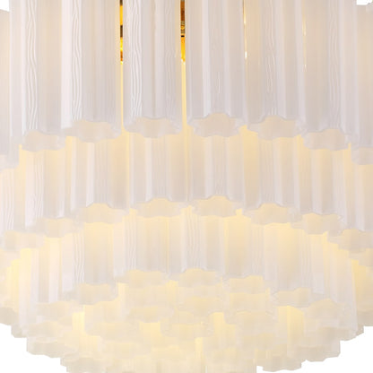 Crystorama Lighting Group Addis 16 Light 32" Wide Flush Mount Drum Ceiling Fixture with Frosted Tronchi Glass Shade