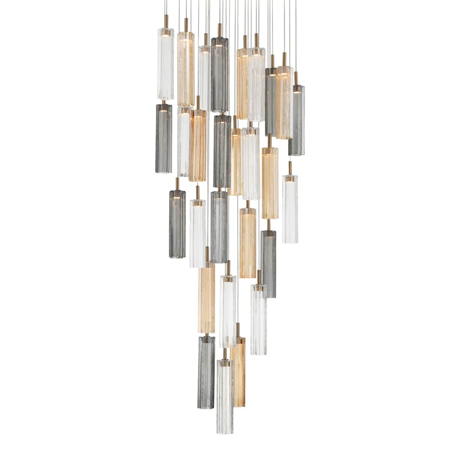 Crystorama Lighting Group Addis 26" Wide Multi Light Pendant with Autumn Glass Shades