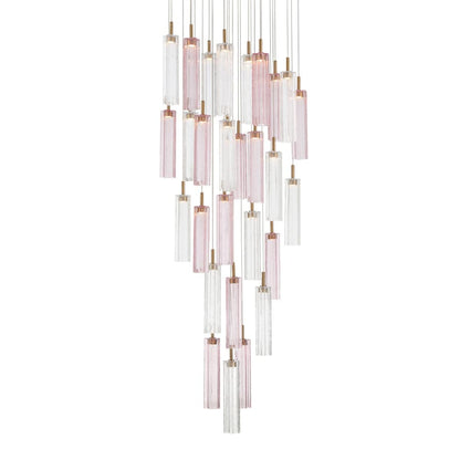 Crystorama Lighting Group Addis 26" Wide Multi Light Pendant with Spring Glass Shades