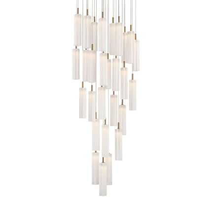 Crystorama Lighting Group Addis 26" Wide Multi Light Pendant with White Glass Shades
