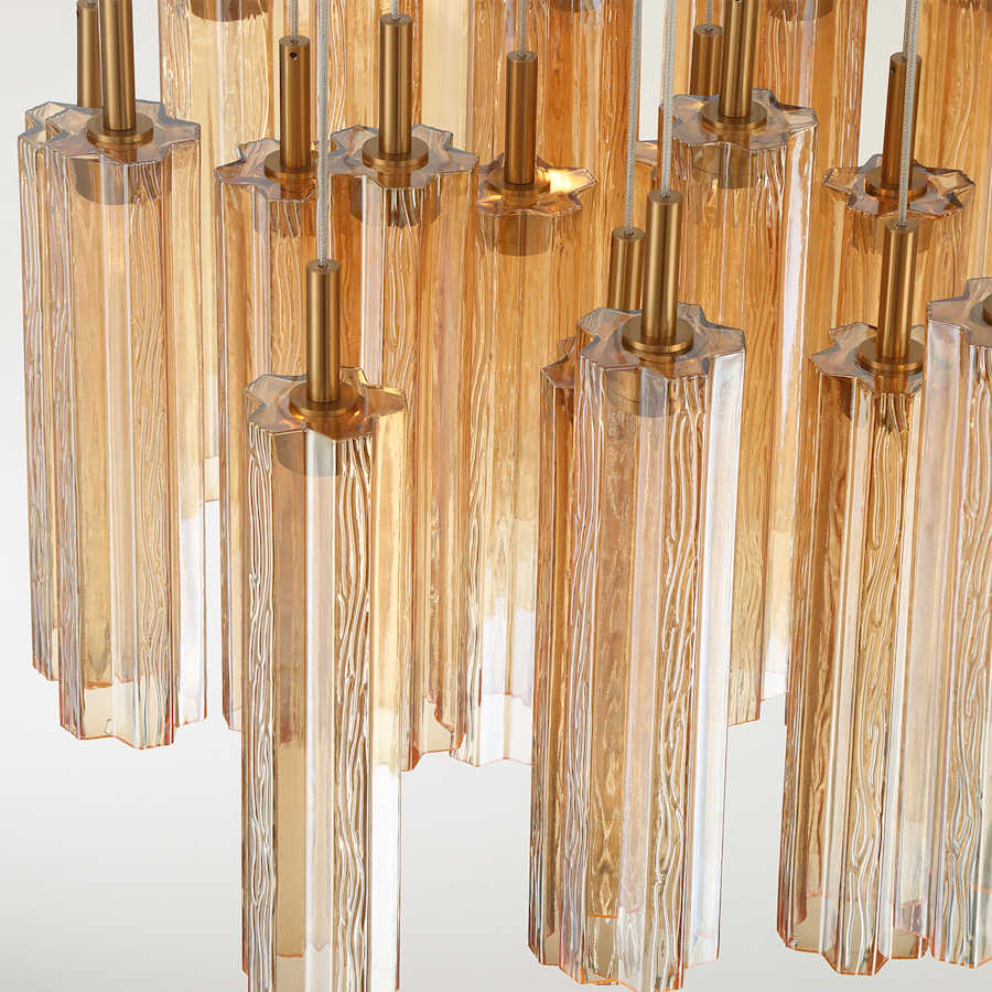 Crystorama Lighting Group Addis 26" Wide Multi Light Pendant with Amber Glass Shades