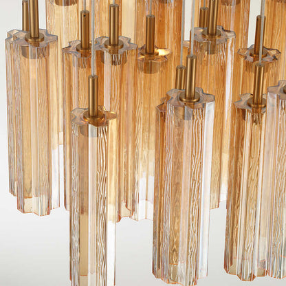 Crystorama Lighting Group Addis 26" Wide Multi Light Pendant with Amber Glass Shades