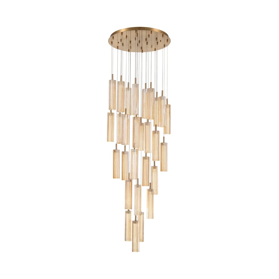Crystorama Lighting Group Addis 26" Wide Multi Light Pendant with Amber Glass Shades
