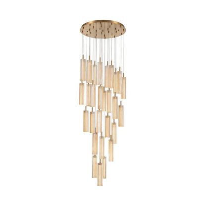 Crystorama Lighting Group Addis 26" Wide Multi Light Pendant with Amber Glass Shades