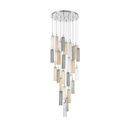 Crystorama Lighting Group Addis 26" Wide Multi Light Pendant with Autumn Glass Shades