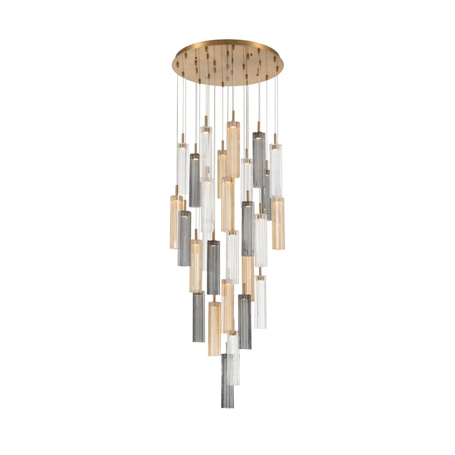 Crystorama Lighting Group Addis 26" Wide Multi Light Pendant with Autumn Glass Shades