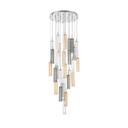 Crystorama Lighting Group Addis 26" Wide Multi Light Pendant with Autumn Glass Shades