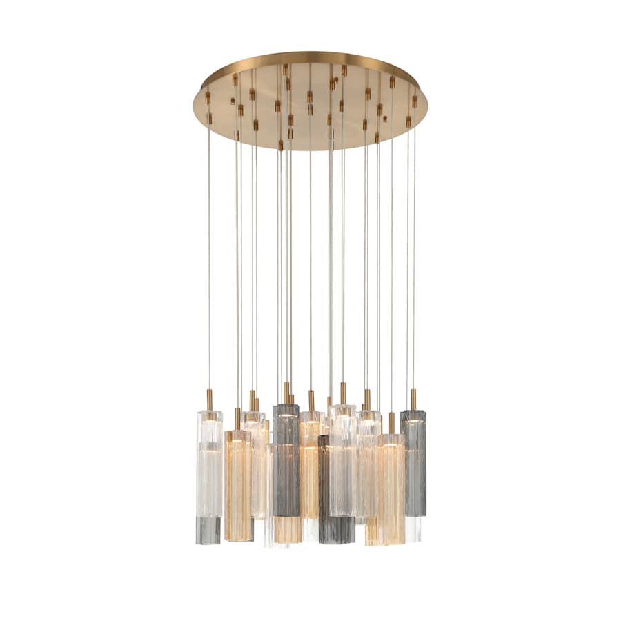 Crystorama Lighting Group Addis 26" Wide Multi Light Pendant with Autumn Glass Shades