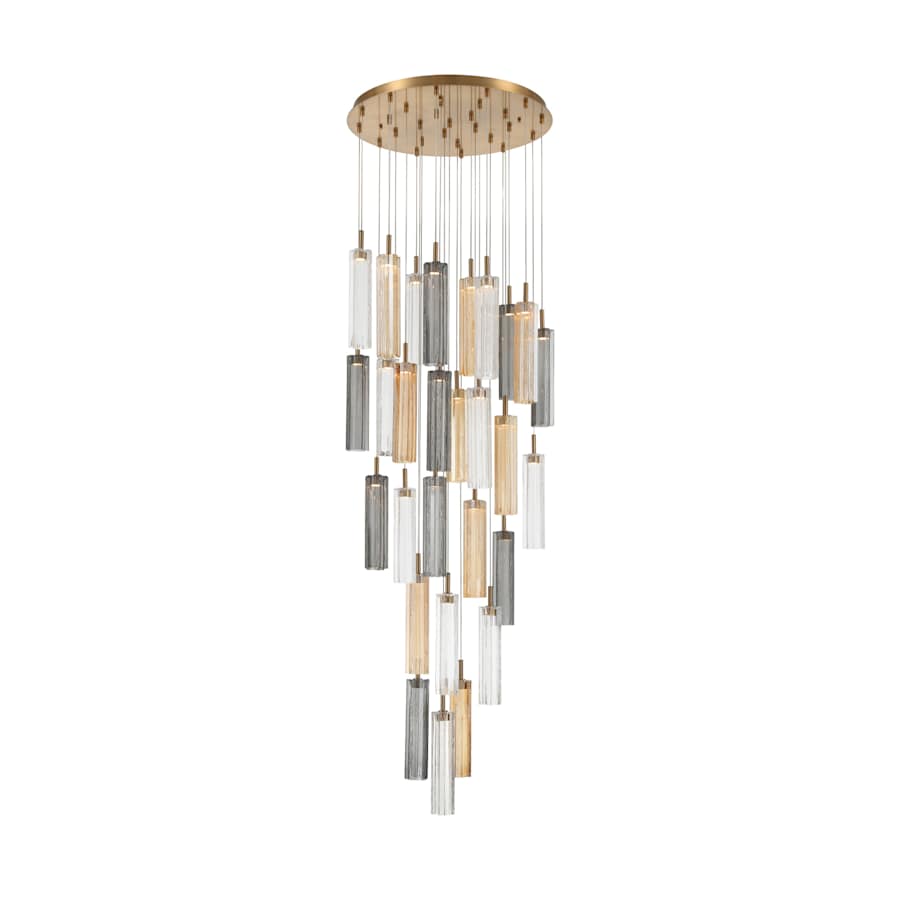 Crystorama Lighting Group Addis 26" Wide Multi Light Pendant with Autumn Glass Shades