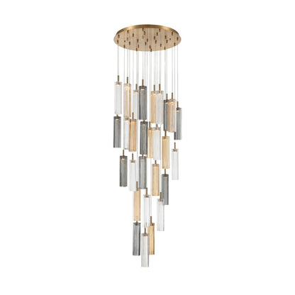 Crystorama Lighting Group Addis 26" Wide Multi Light Pendant with Autumn Glass Shades
