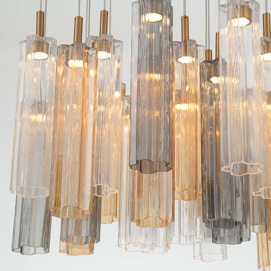 Crystorama Lighting Group Addis 26" Wide Multi Light Pendant with Autumn Glass Shades