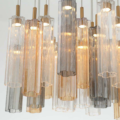 Crystorama Lighting Group Addis 26" Wide Multi Light Pendant with Autumn Glass Shades