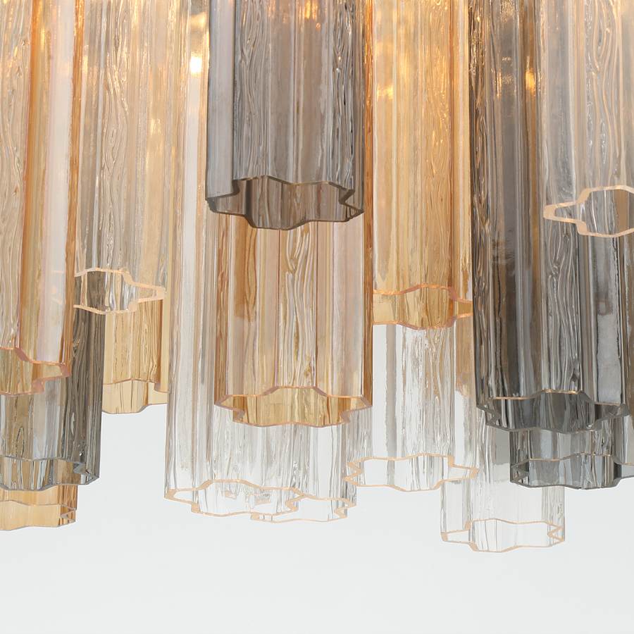 Crystorama Lighting Group Addis 26" Wide Multi Light Pendant with Autumn Glass Shades