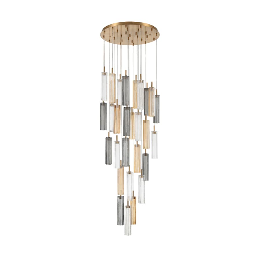 Crystorama Lighting Group Addis 26" Wide Multi Light Pendant with Autumn Glass Shades