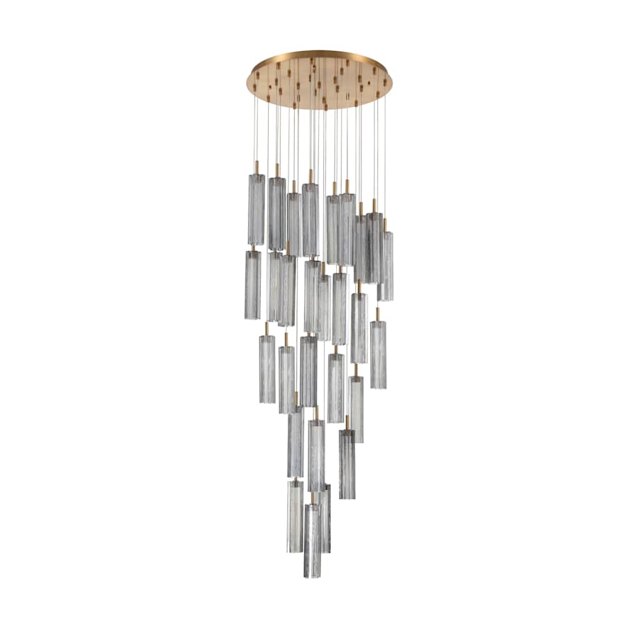 Crystorama Lighting Group Addis 26" Wide Multi Light Pendant with Smoke Glass Shades