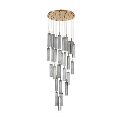 Crystorama Lighting Group Addis 26" Wide Multi Light Pendant with Smoke Glass Shades