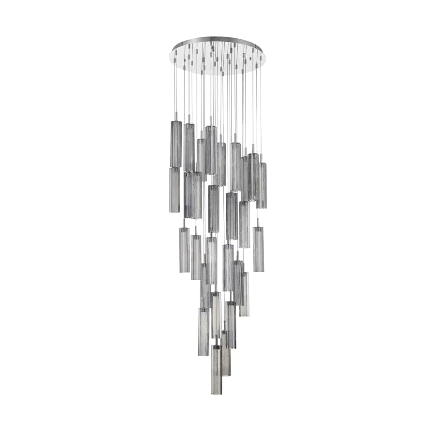 Crystorama Lighting Group Addis 26" Wide Multi Light Pendant with Smoke Glass Shades