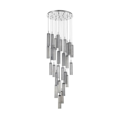 Crystorama Lighting Group Addis 26" Wide Multi Light Pendant with Smoke Glass Shades