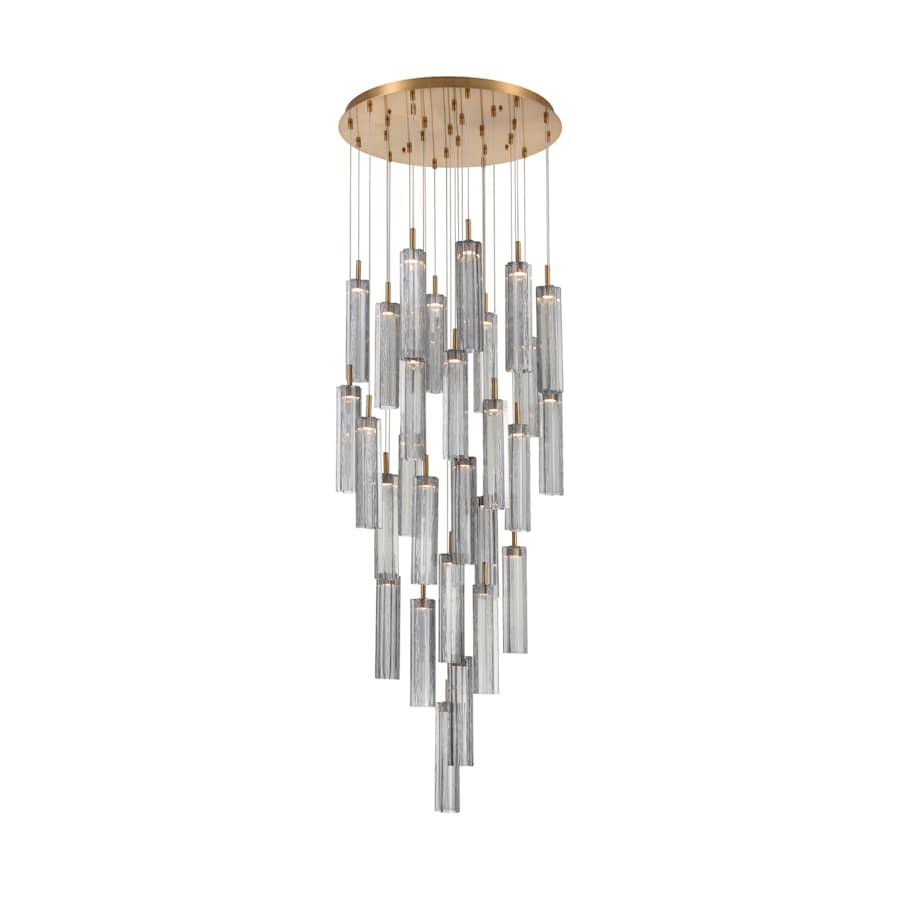 Crystorama Lighting Group Addis 26" Wide Multi Light Pendant with Smoke Glass Shades