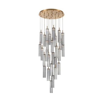 Crystorama Lighting Group Addis 26" Wide Multi Light Pendant with Smoke Glass Shades