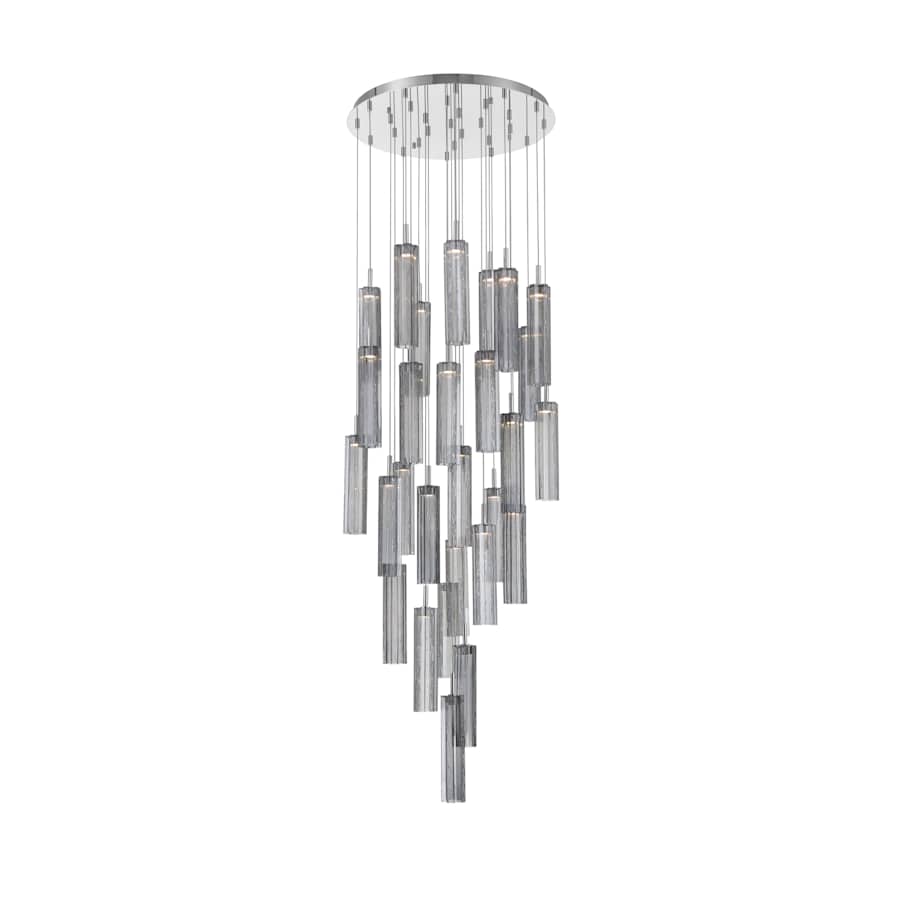 Crystorama Lighting Group Addis 26" Wide Multi Light Pendant with Smoke Glass Shades