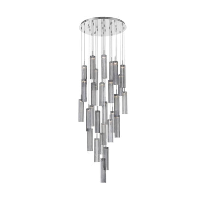 Crystorama Lighting Group Addis 26" Wide Multi Light Pendant with Smoke Glass Shades