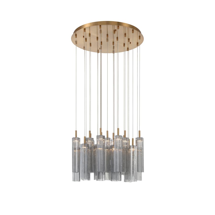 Crystorama Lighting Group Addis 26" Wide Multi Light Pendant with Smoke Glass Shades