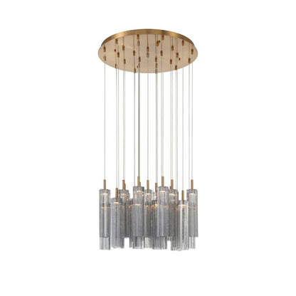 Crystorama Lighting Group Addis 26" Wide Multi Light Pendant with Smoke Glass Shades
