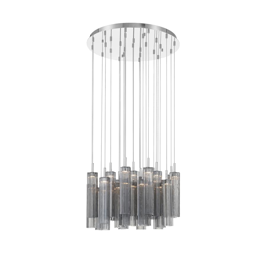 Crystorama Lighting Group Addis 26" Wide Multi Light Pendant with Smoke Glass Shades