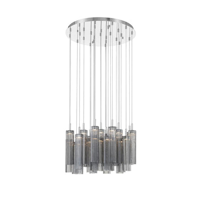 Crystorama Lighting Group Addis 26" Wide Multi Light Pendant with Smoke Glass Shades
