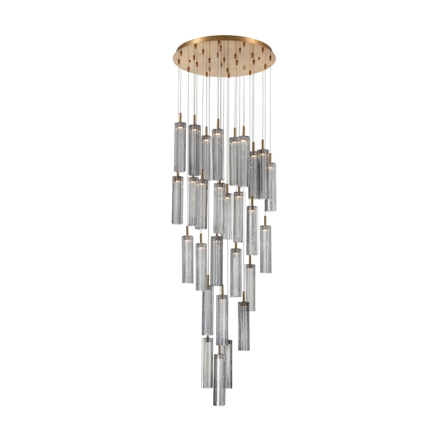 Crystorama Lighting Group Addis 26" Wide Multi Light Pendant with Smoke Glass Shades
