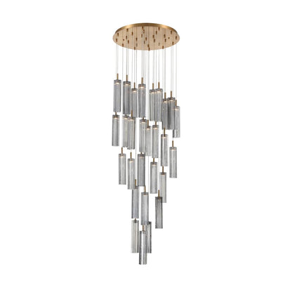Crystorama Lighting Group Addis 26" Wide Multi Light Pendant with Smoke Glass Shades