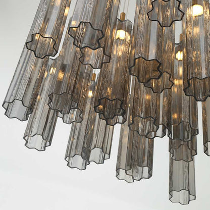 Crystorama Lighting Group Addis 26" Wide Multi Light Pendant with Smoke Glass Shades
