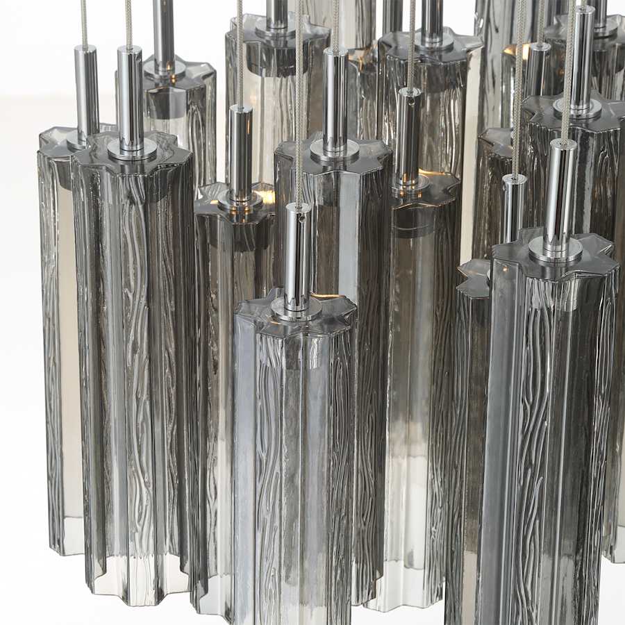 Crystorama Lighting Group Addis 26" Wide Multi Light Pendant with Smoke Glass Shades