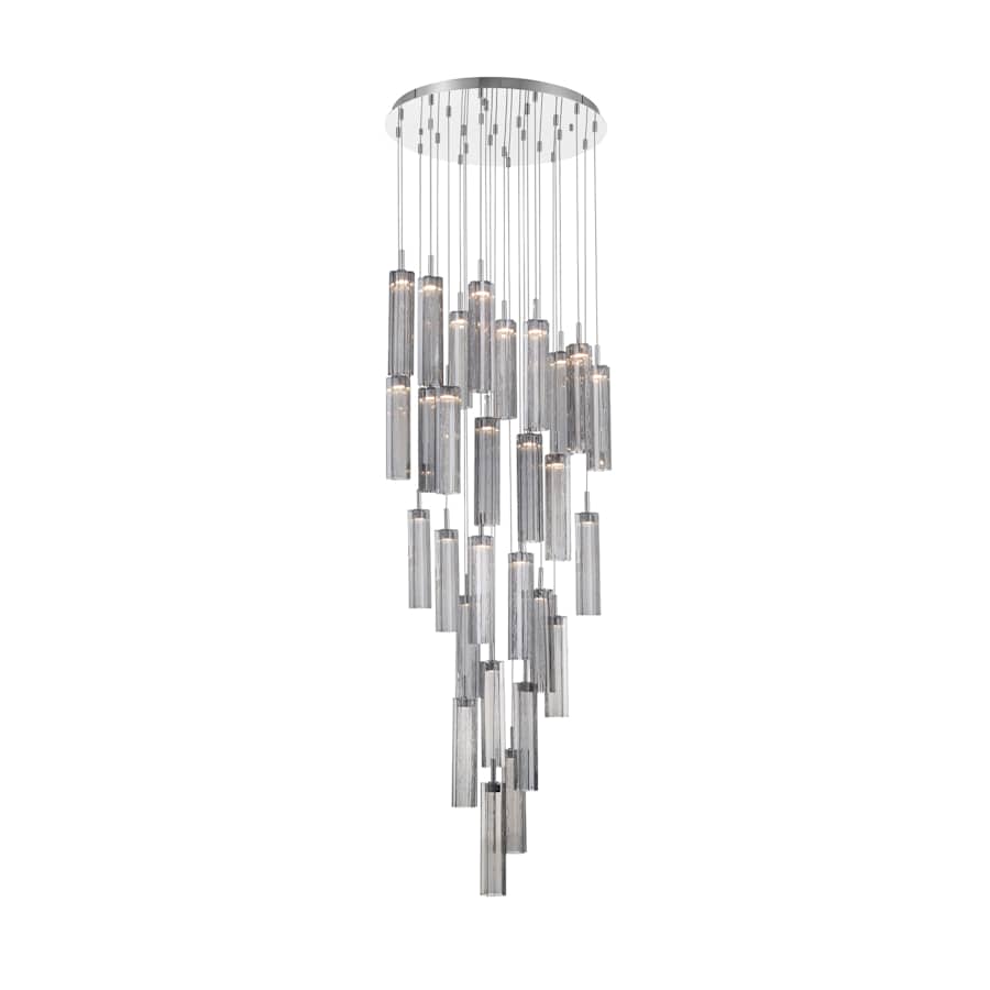 Crystorama Lighting Group Addis 26" Wide Multi Light Pendant with Smoke Glass Shades