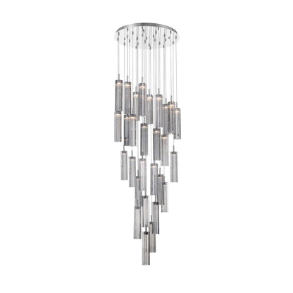 Crystorama Lighting Group Addis 26" Wide Multi Light Pendant with Smoke Glass Shades