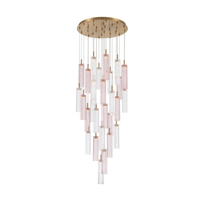 Crystorama Lighting Group Addis 26" Wide Multi Light Pendant with Spring Glass Shades