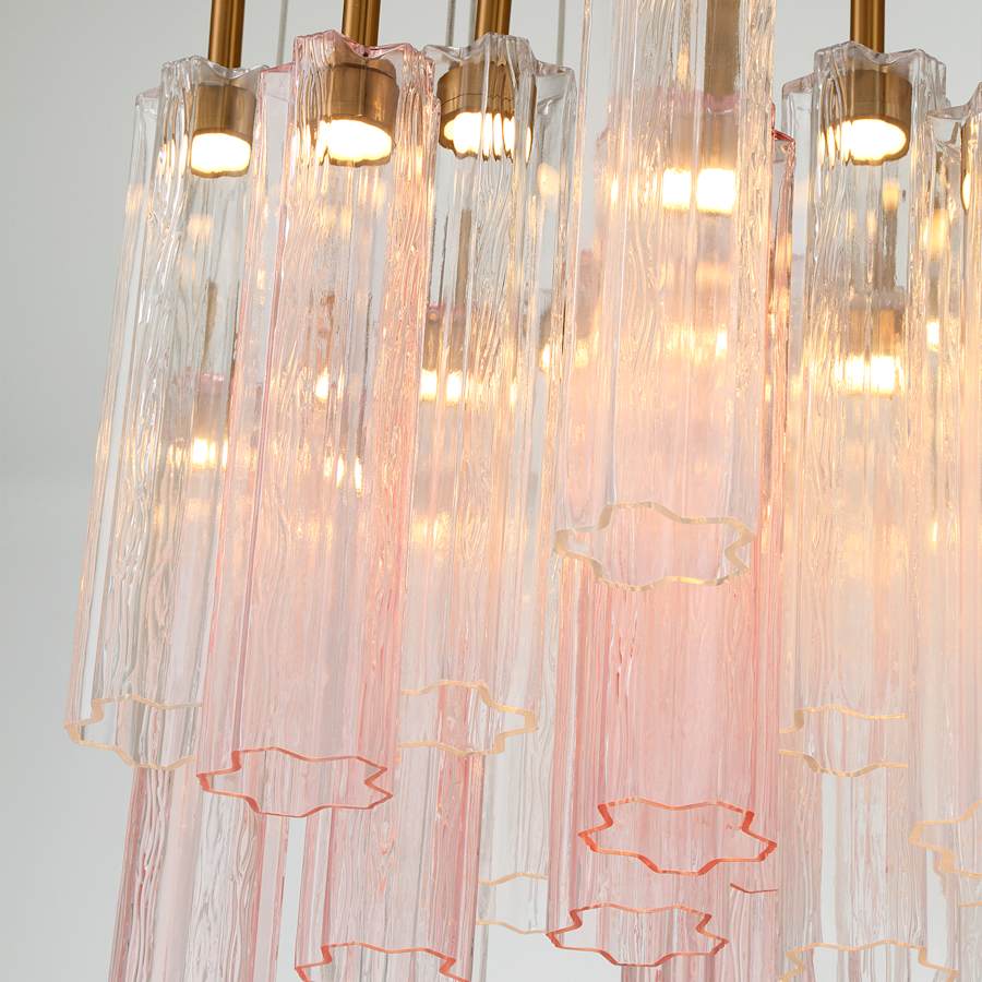 Crystorama Lighting Group Addis 26" Wide Multi Light Pendant with Spring Glass Shades
