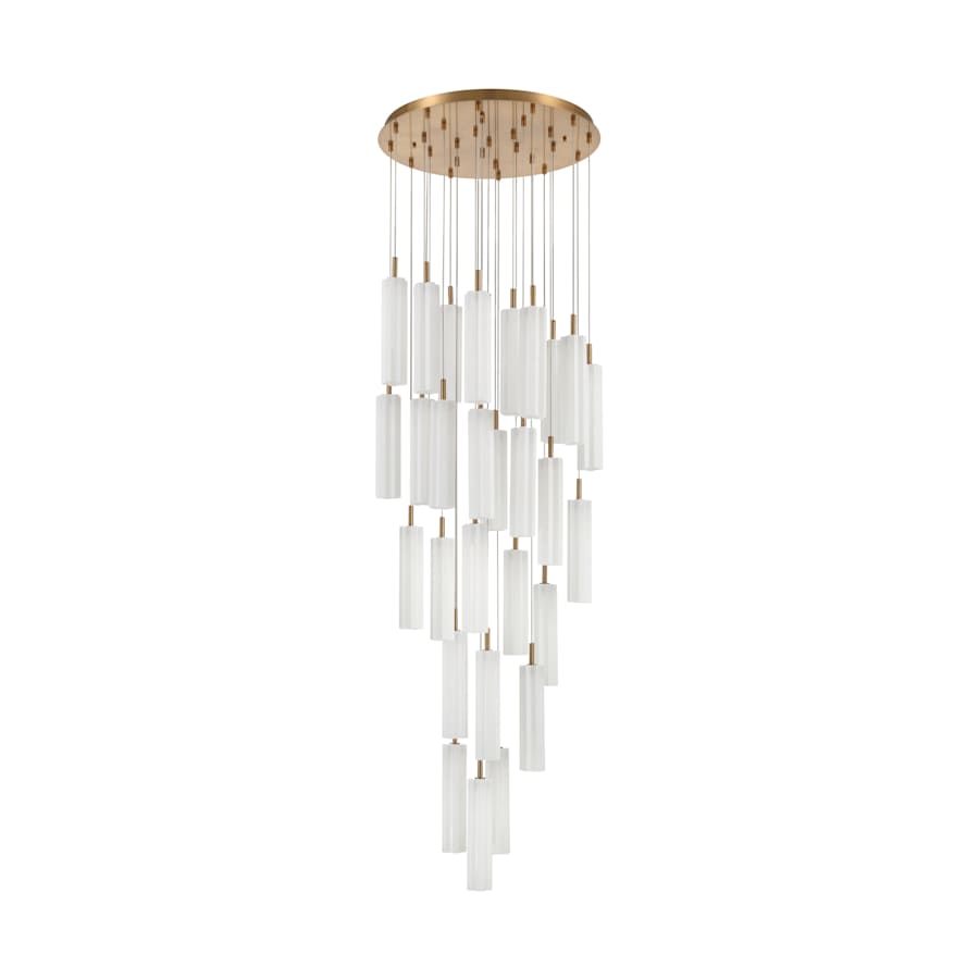 Crystorama Lighting Group Addis 26" Wide Multi Light Pendant with White Glass Shades