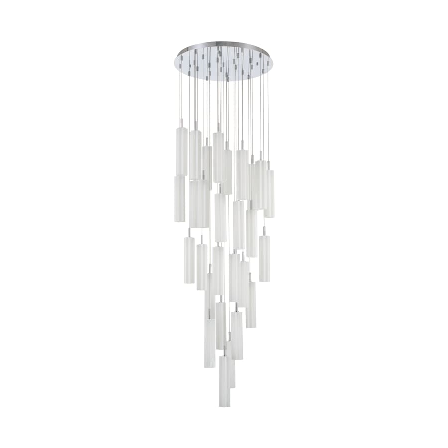 Crystorama Lighting Group Addis 26" Wide Multi Light Pendant with White Glass Shades