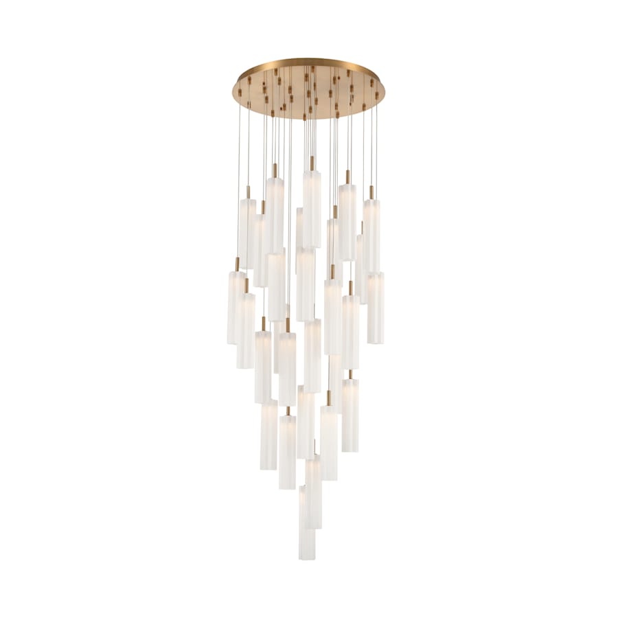 Crystorama Lighting Group Addis 26" Wide Multi Light Pendant with White Glass Shades