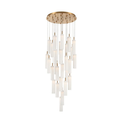 Crystorama Lighting Group Addis 26" Wide Multi Light Pendant with White Glass Shades
