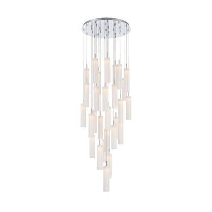 Crystorama Lighting Group Addis 26" Wide Multi Light Pendant with White Glass Shades