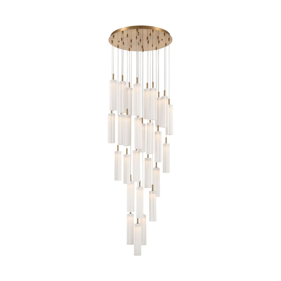 Crystorama Lighting Group Addis 26" Wide Multi Light Pendant with White Glass Shades