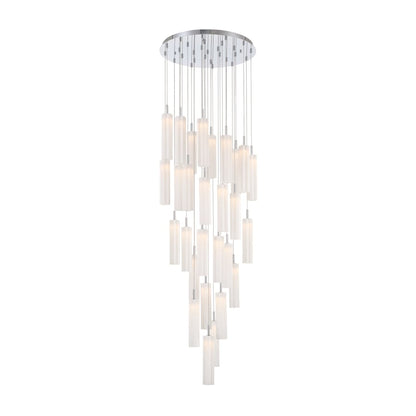 Crystorama Lighting Group Addis 26" Wide Multi Light Pendant with White Glass Shades