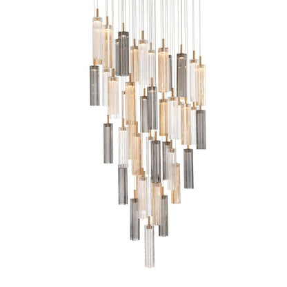 Crystorama Lighting Group Addis 36" Wide Multi Light Pendant with Autumn Glass Shades