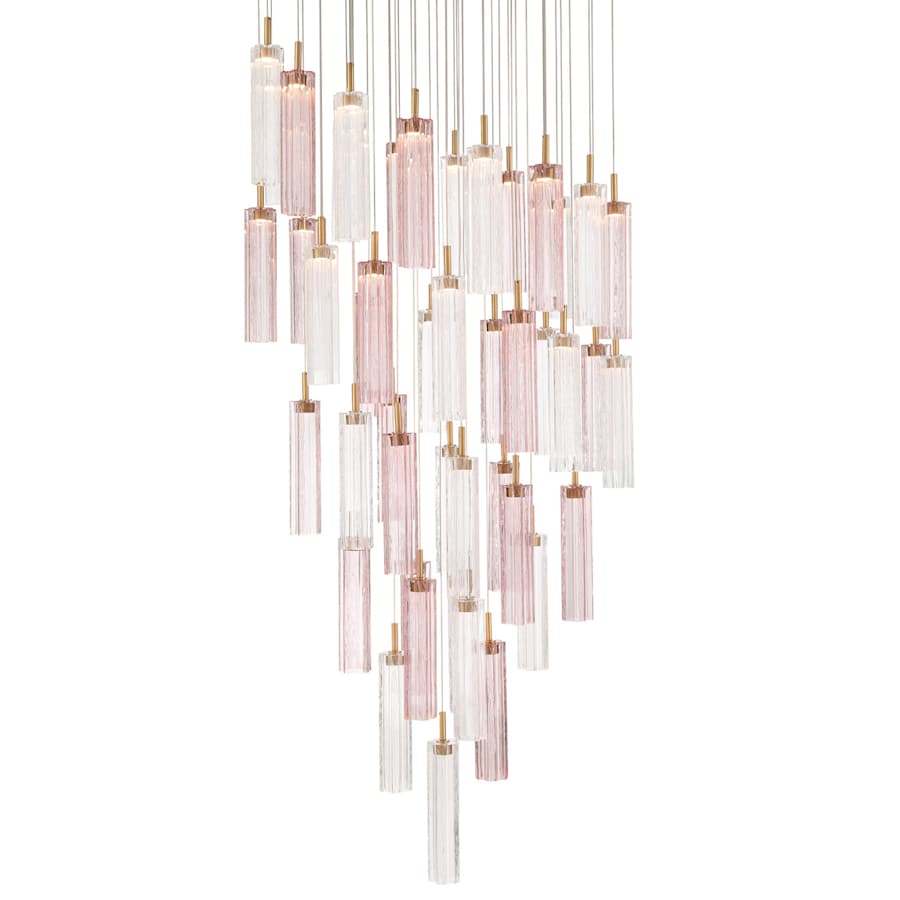 Crystorama Lighting Group Addis 36" Wide Multi Light Pendant with Spring Glass Shades